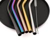 5pcs Colofrul Wide 12mm Stainless Steel Bent Straw Set Fruit Juice Milkshake Cocktail Bubble Tea Drinking Straw Bar Accessories