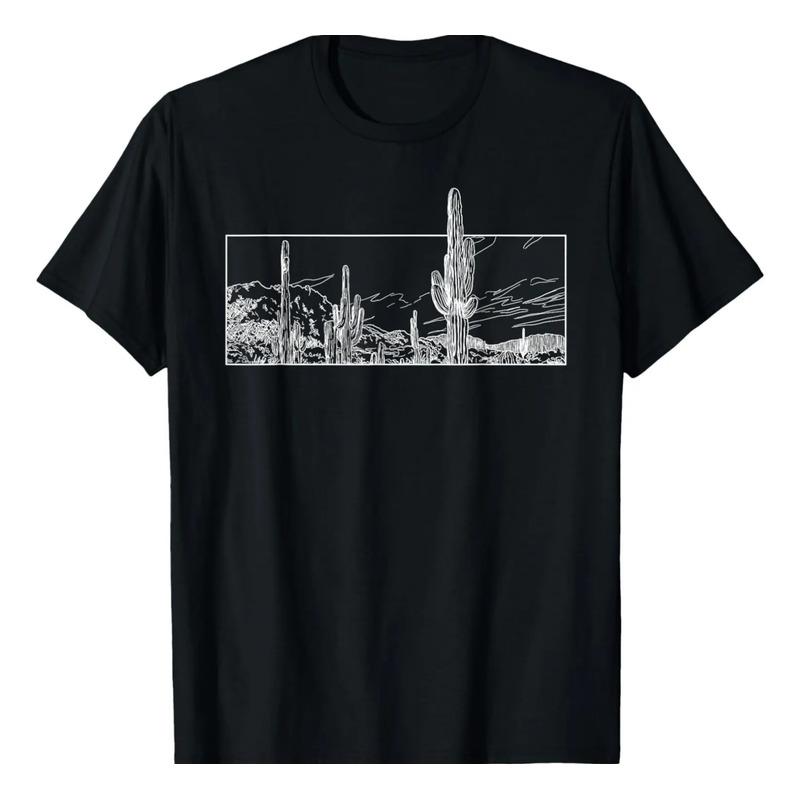Camiseta Con Dise?o De Paisaje De Desert Cactus S