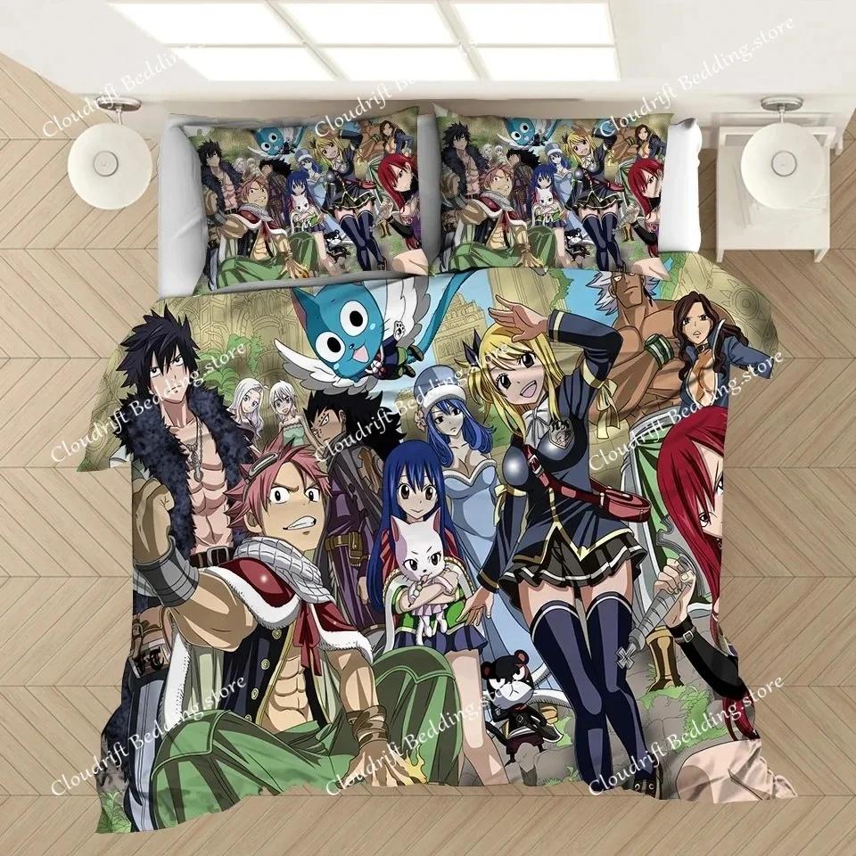 FAIRY TAIL Bedding Set 3D Duvet Cover Sets Japan Anime Comforter Bedding Sets FAIRY TAIL Bedclothes (NO Sheet) AYR026