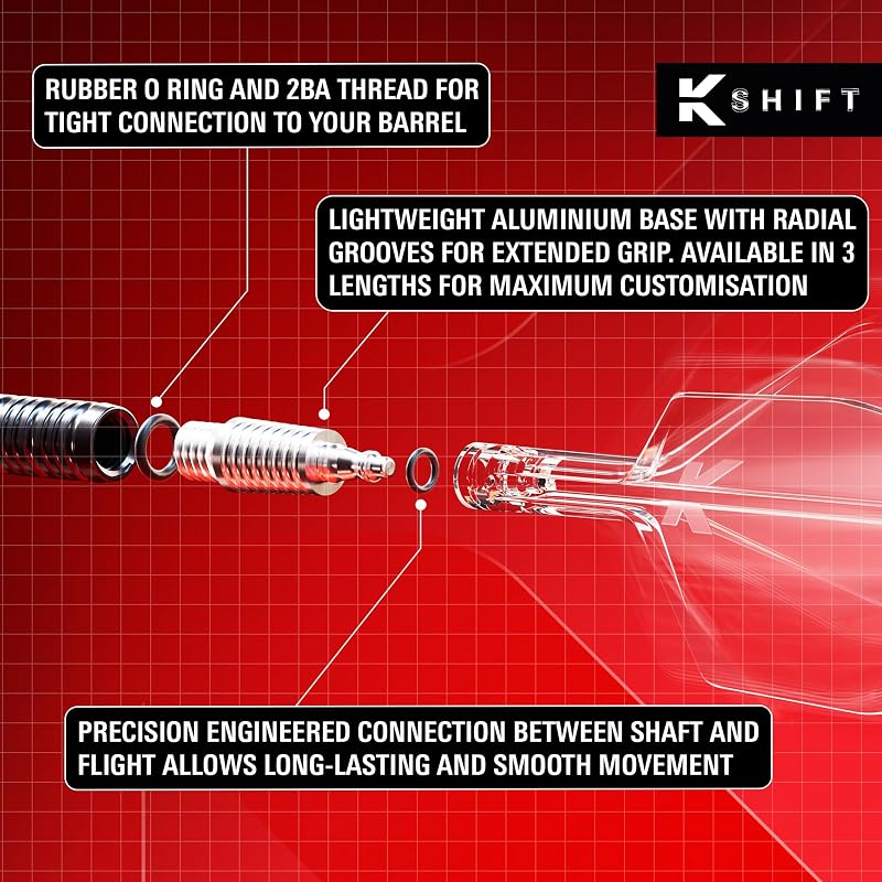Target Darts K-SHIFT FLIGHT Flight & Shaft Integrated | K Shift Flight & Shaft System | Shift Spin Base | Professional Darts Accessory (NO6 Shape,