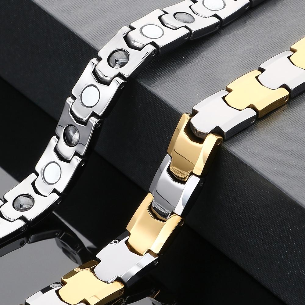 Men's Solid Tungsten Steel Bracelet for Man Woman 18/19/20CM Length 9MM Width Therapeutic Magnetic Bracelet Waterproof Polished