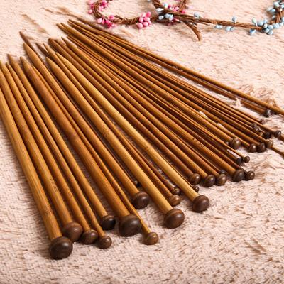 36pcs 18 Size Bamboo Knitting Needle Wool Weaving Crochet Hook Carbonize Single-pointed Art Crafts Portable for Sweater Scarf