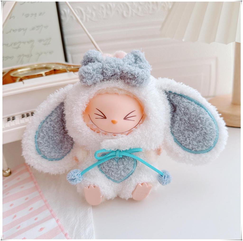 First, Second, and Third Generation Labubu Doll Clothes: 17cm Plush Onesie for 10cm Labubu Dolls, Cute Cartoon Design