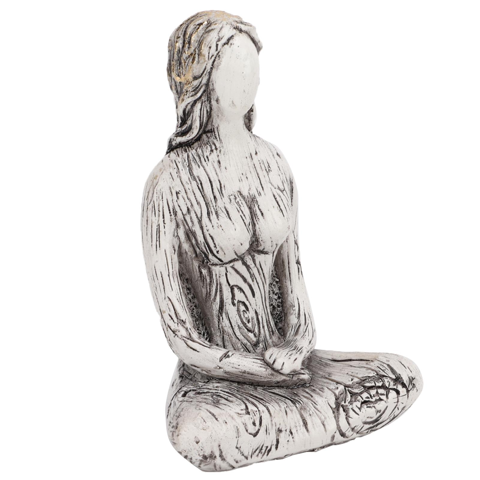 

Yoga Pose Statue Synthetic Resin Simple Rustic Meditation Figurine for Home Decoration Ornament Yoga Studios GiftWhite белый