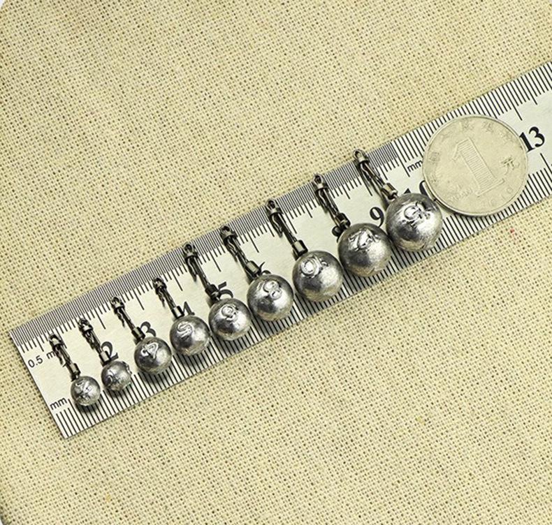 Detachable Ball-Shaped Running Lead Sinker 2-20g: Anti-Drift Line Clip for Fast Bottom Finding and Wild Fishing