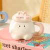 Cute cute ceramic mug birthday gift girl student souvenir couple pair cup ceramic cup with lid