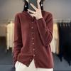 Women's Fashionable Pure Wool Cashmere Hoodie Cardigan - Autumn/Winter Knitwear Long Sleeve Loose Sweater.