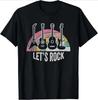 Lets Rock Electric Guitar Music Lover Band Guitarist Retro TShirt Unisex Summer Tshirt Fashion Causal T Shirt Tees
