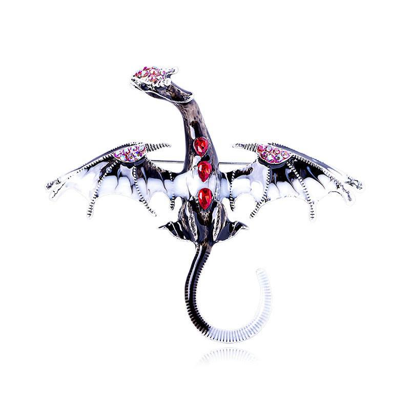 Retro Drip Oil Cartoon Dragon Brooch - Men's Suit Pin Accessory