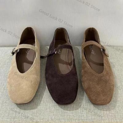 Moda Otoño 2025 Zapatos Planos de Ballet para Mujer Ballet Poco Profundo Cuero Punta Redonda Bailarina Femenina Mocasín Suave Zapatos Mary Janes