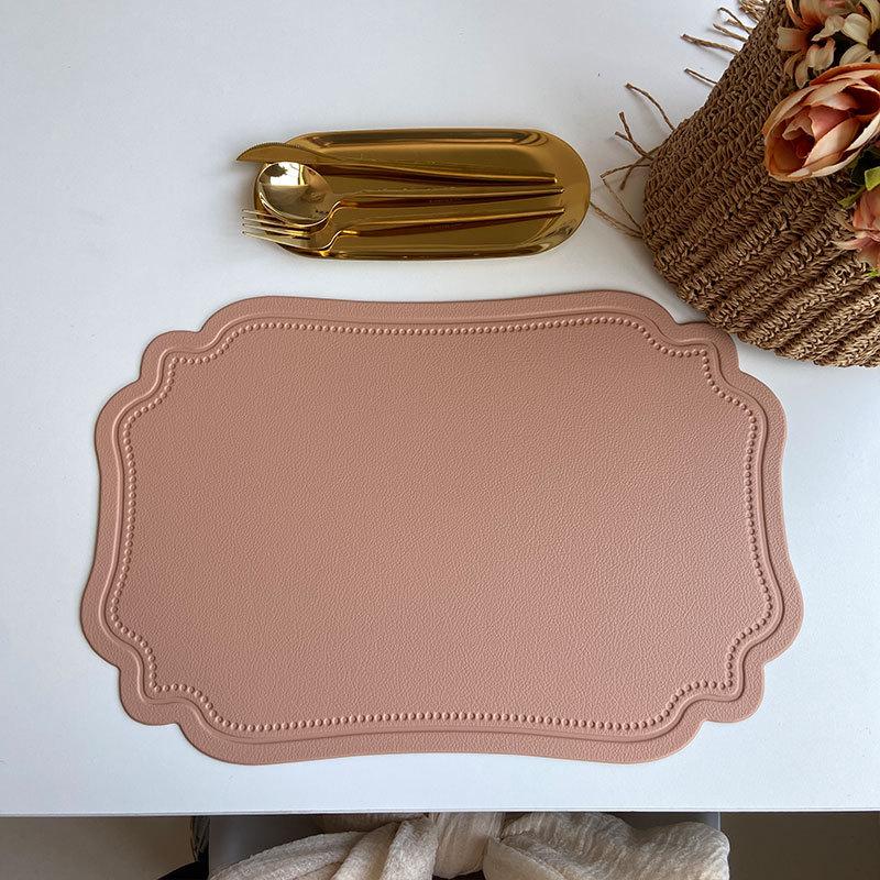 Retro European-Style Leather Placemat, Heat-Resistant, Waterproof & Oil-Proof Nordic Mat