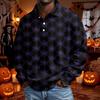 Men's Long Sleeve Loose Fit Casual T-Shirt for Halloween Party or Everyday Wear