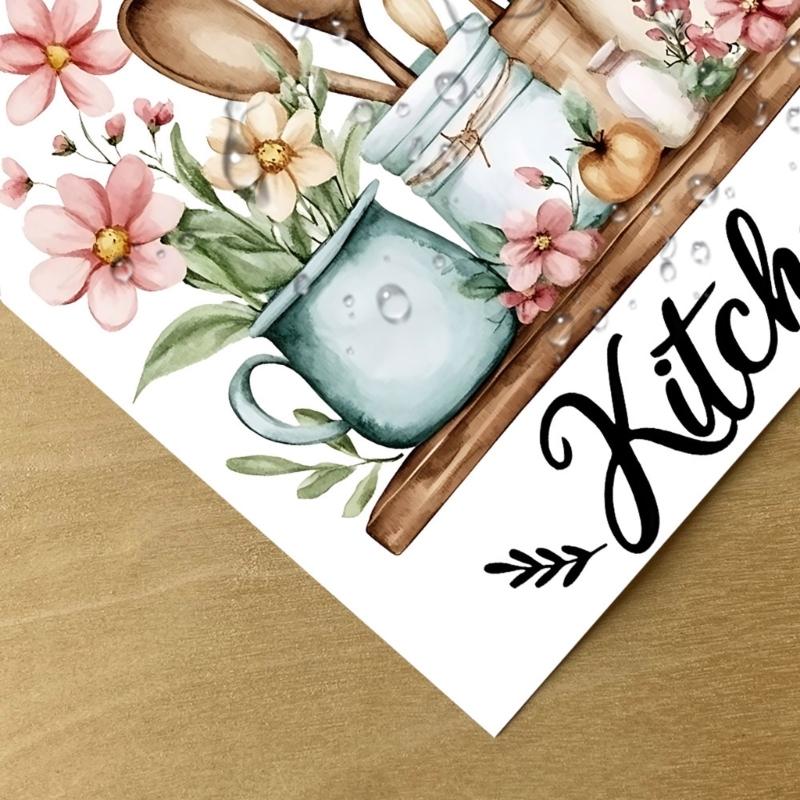 Kitchen Wall Decors Stickers Removable Kitchen Quotes Wall Decals for Fridge Dinning Room Restaurant Home Decorations