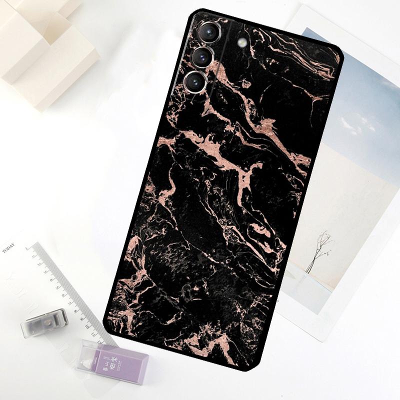 

Teal Blue Gold Agate Marble Phone Case For Samsung Galaxy S24 FE S23 Ultra S21 S22 S25 S26 Ultra S10 Plus S20 FE Cover Galaxy S23