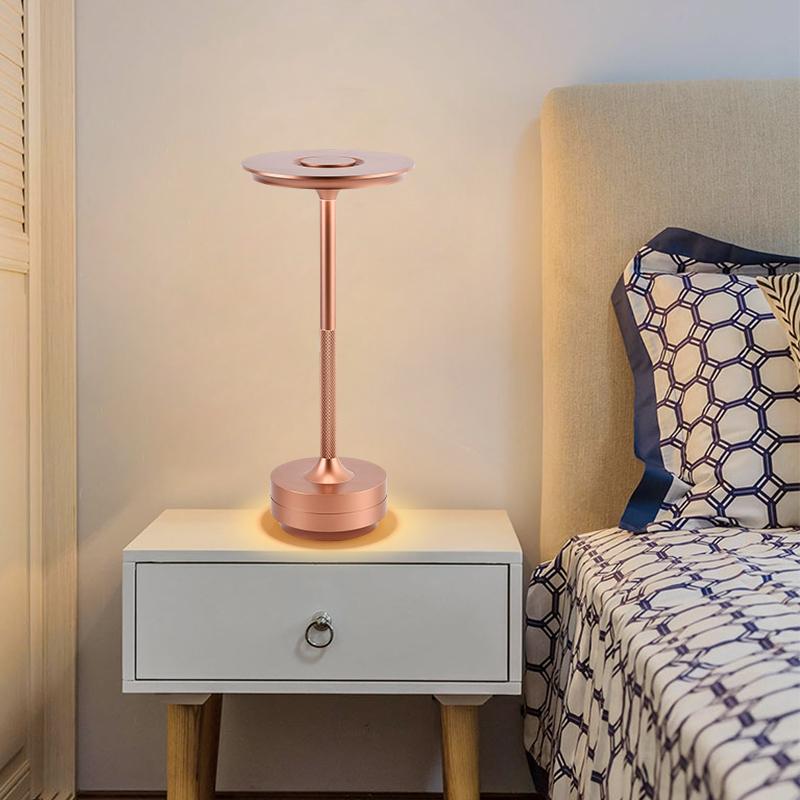 USB charging table lamp LED top touch three color dimming stepless dimming desk lamp simple design waterproof table lamp