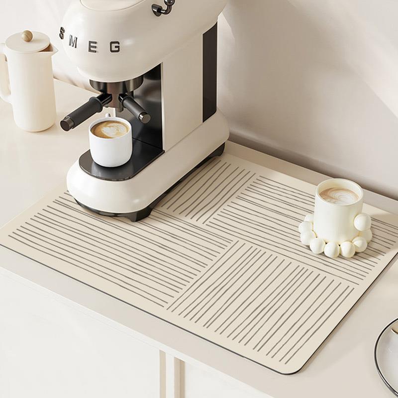 Diatomite Coffee Bar Mat Absorbent Heat Resistant Placemat for Table Kitchen Countertop Protection Quick Dry Coaster