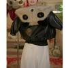 2025 Unisex Kids Panda Faux Fur Coat: Stylish Autumn/Winter Plush Hooded Jacket