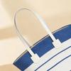 2Pcs/Set Hat Tote Bag Set Striped Print Wide Brim Straw Hat Handmade