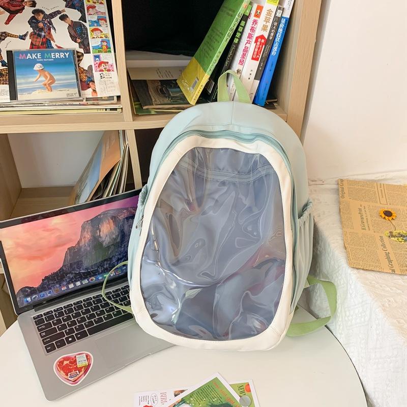 New Harajuku Ita Bag Backpacks Summer Nylon Transparent School Satchels Student Large Capacity Sweet Chic Shoulder Bag Mochila
