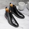 Fashion 2025 Retro Men's Solid Color Pointed Business Ankle Boot  Comfortable Wedding  Party Shoe Breathable  And  Anti-Slip Ankle Boots