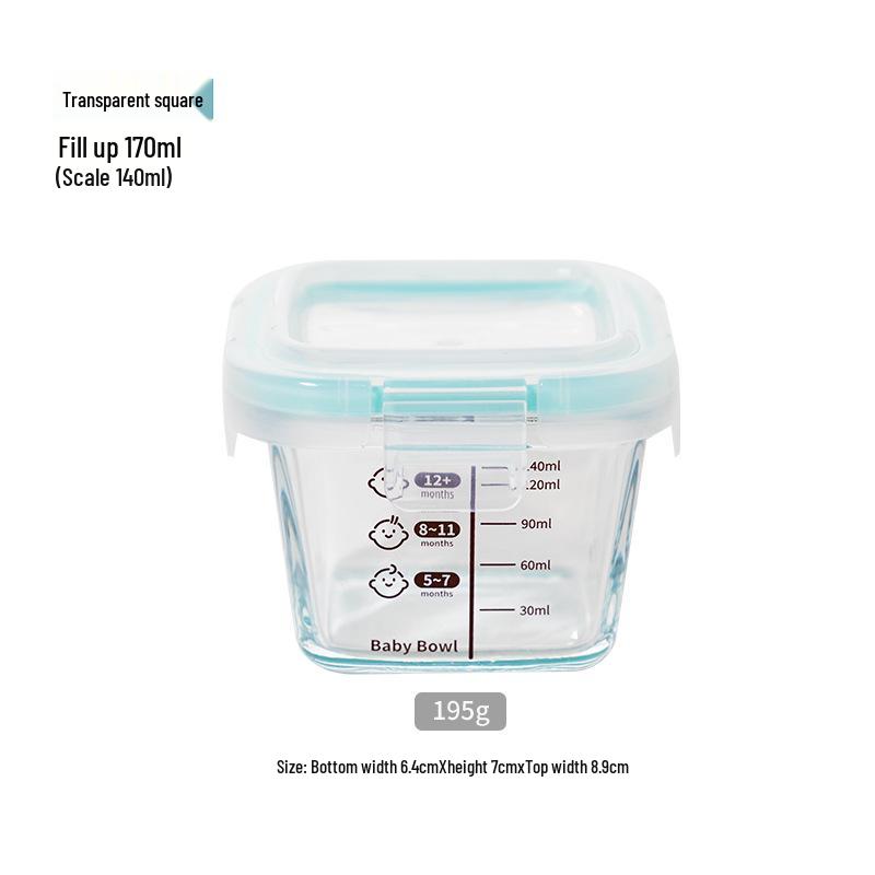 Low Peng Glass Baby Food Storage Bowl - Airtight, Fresh-Keeping, Child-Safe, Thickened