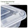 Zhongjun 1000ml Transparent Square 5-Compartment Disposable Lunch Box