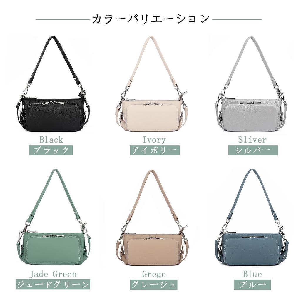 Genuine Leather Shoulder Bag for Wallet Smartphone Large Commuting [MFFOR] Women, 2-way, Pochette, Shoulder, Crossbody, Handheld, Lightweight,