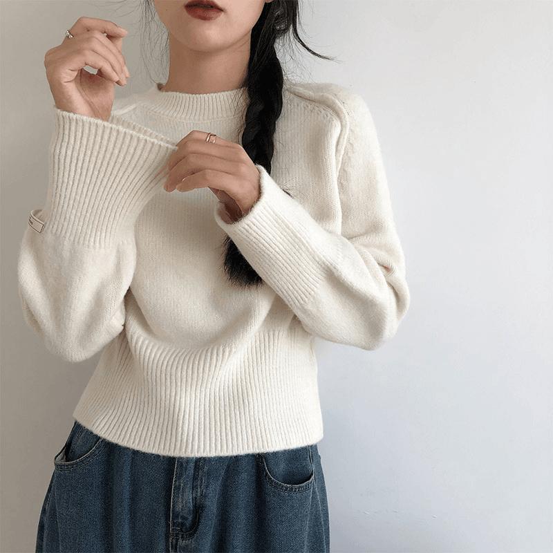 Damenpullover Herbst/Winter Stil Dick Hohe Taille Kurzer Stil Modisch Hochwertiges Oberteil