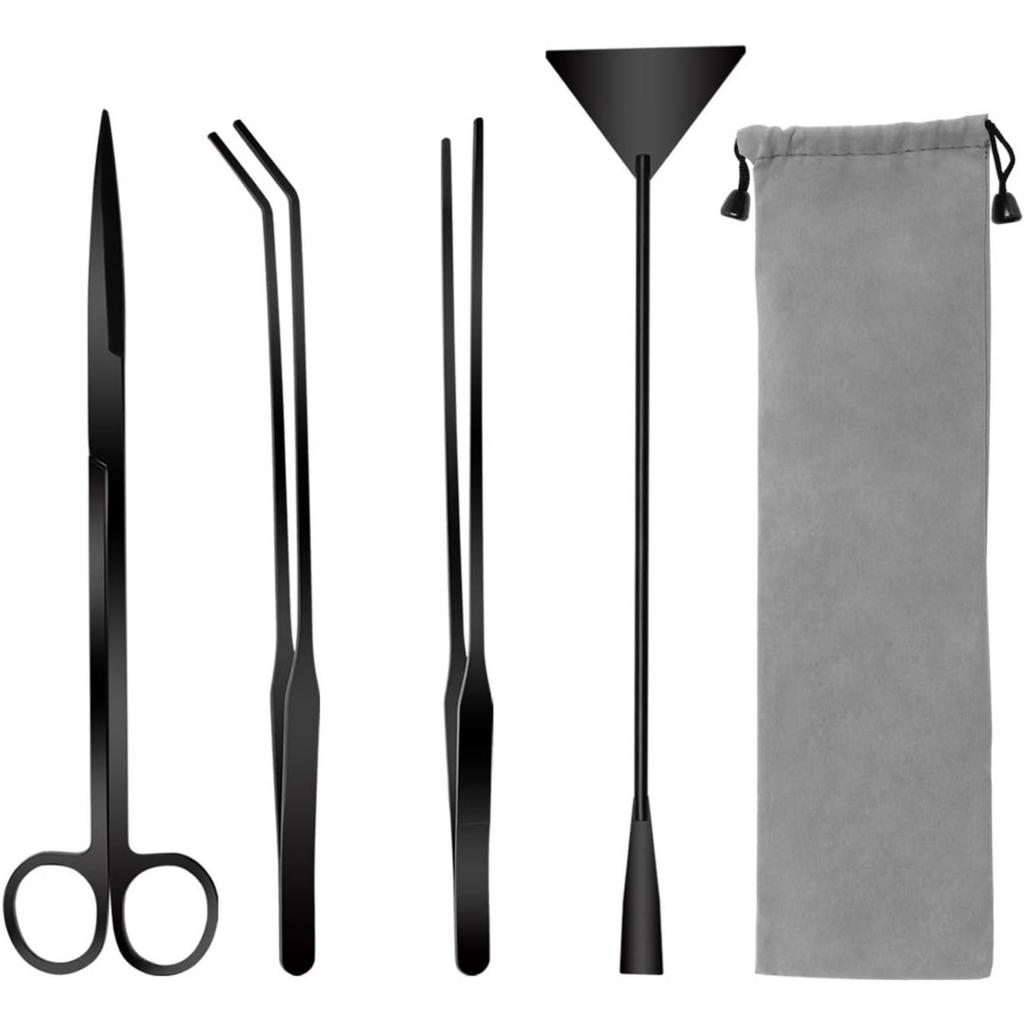 Aquarium Aquascape Werkzeug-Set, 4-in-1 Rostfrei Wasserpflanzen Aquascaping Werkzeug Edelstahl Aquarium Becken Reinigen Fischbecken Aquascape Werkzeug-Sets