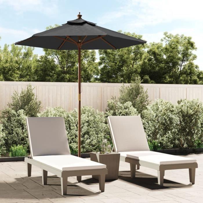 VidaXL Parasol de jardin avec mât en bois anthracite 196x231 cm 363161