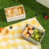 1pc Portable Picnic Box Foldable Travel Food Storage Box Hollowed-out Breathable Sandwich Fruit Storage Box Picnic Organizer