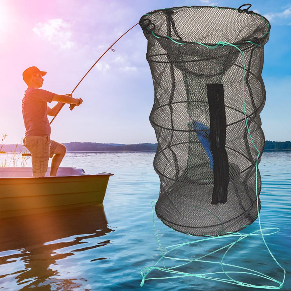 Fishing Dredge Net Portable Fishing Landing Dip Net Crab Crayfish Lobster Catcher Pot Trap 25x30/25X45CM Outdoor Fishing Net