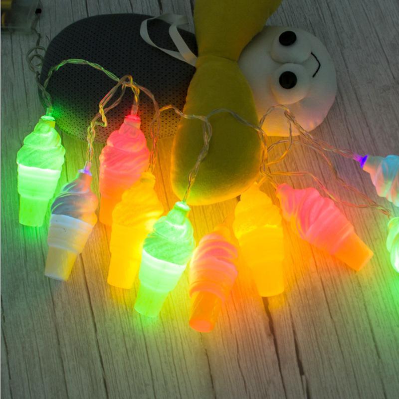 Ice Cream, Burger, and Fries LED String Lights for Girl's Room