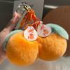 Plushies Fluffy Tangerine Keychain Fruit Orange Plush Pendant Fruit Ornaments Plush Keychain  Women