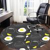 1pc Egg Foods Office Round Rug, Non-slip, Soft and Durable Office Rug for Interior Decoration, Perfect for Office, Beautiful Decoration yy260323082