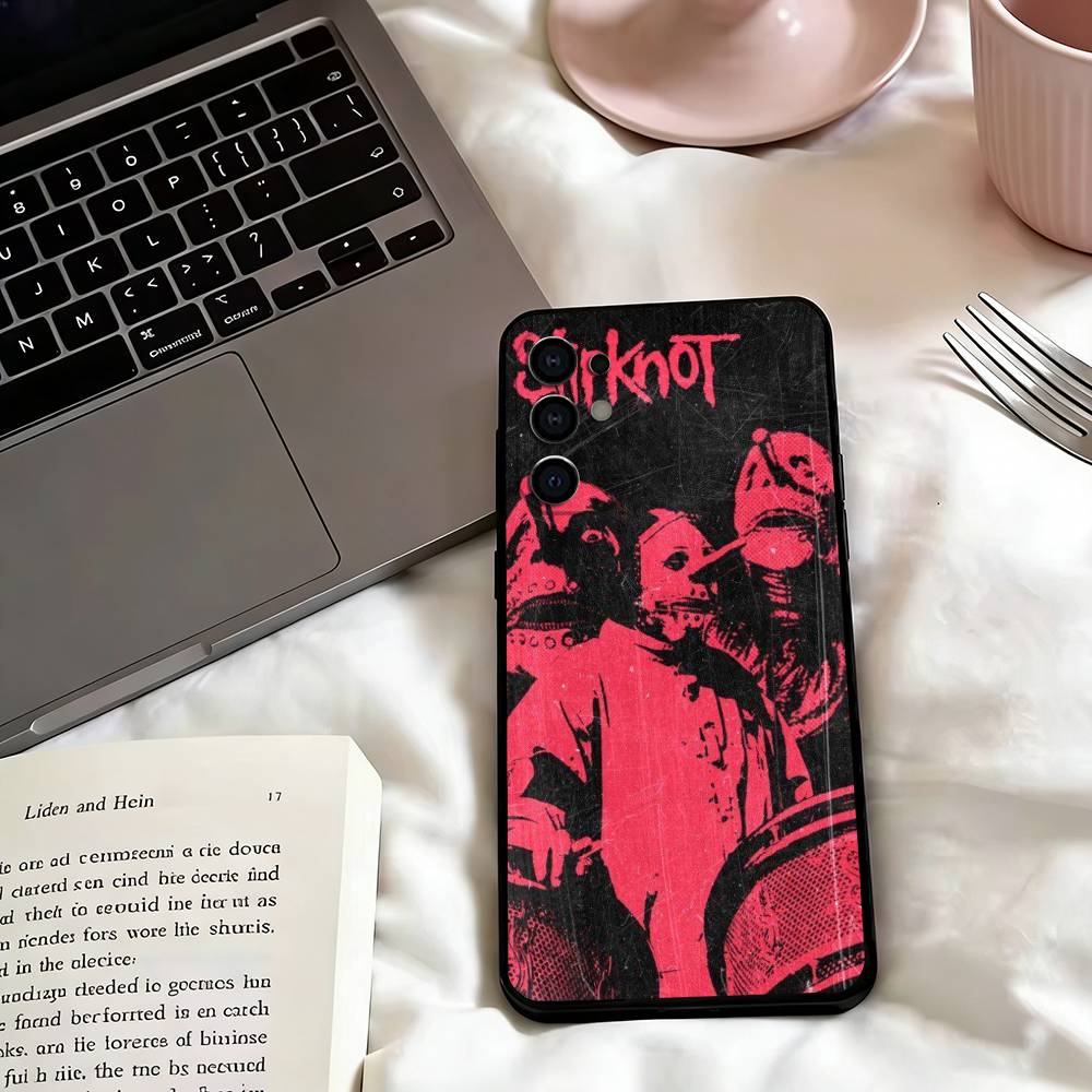 American S-SlipKnot Band Phone Case Black Silicone Soft For Samsung S25,S24,S21,S22,S23,S30,Ultra,S20,Plus,Fe,Lite