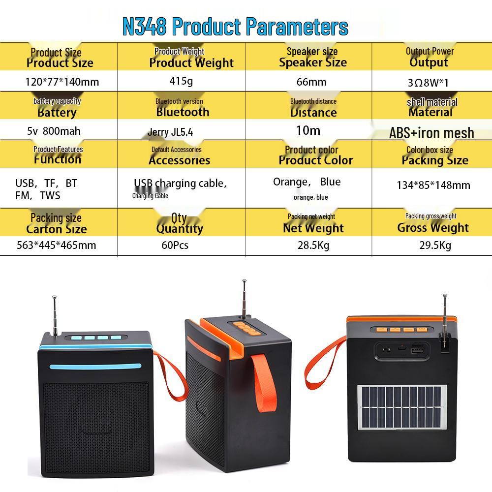 Afrikas meistverkaufter multifunktionaler Bluetooth-Lautsprecher: Kabellos, Solarladung, UKW-Radio, USB, TF-Kartensteckplatz.