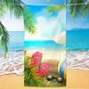 Beach Pattern Beach Towel, Digital Printing Thin Quick-Dry Anti-Sand Microfiber Lightweight for Swim, Yoga, Travel, Gym, Gift