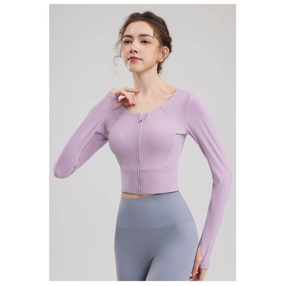 Yoga Clothes With Chest Pads, Tops, Women's High-end Fitness Clothes, Sports Cycling, Pilates Training, Beautiful Back, Long Sleeves