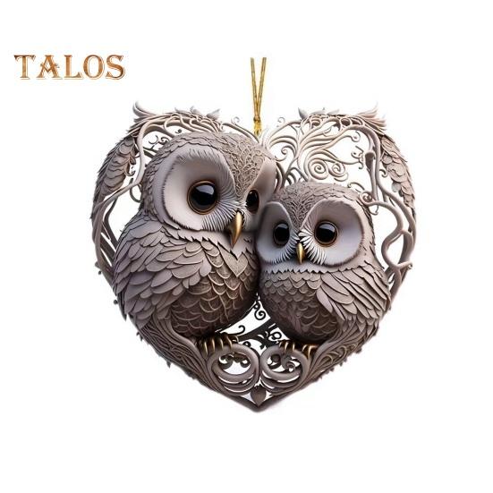 

Орнамент в виде совы, в форме сердца, пара сов, подвесное украшение, 2D акриловое украшение на рождественскую елку для украшения дома на День святого Валентина A