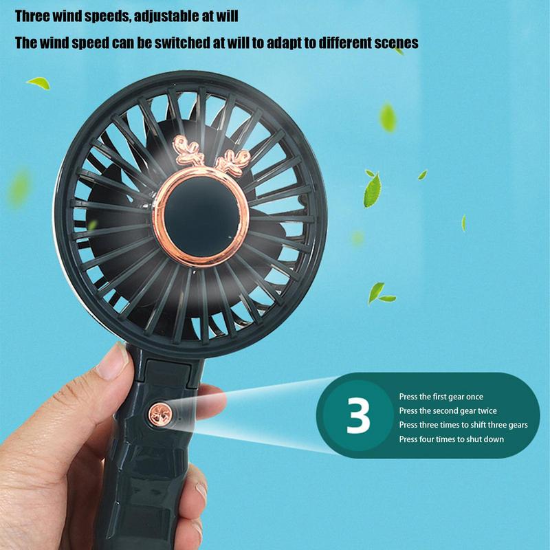 Desktop Small Fan 3 Adjustable Modes Quiet Portable USB Rechargeable Travel Fan Strong Cooling Wind Powerful Airflow Machine For