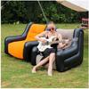 Deluxe Inflatable Backrest Sofa: Portable Double Flocked Recliner for Outdoor Camping
