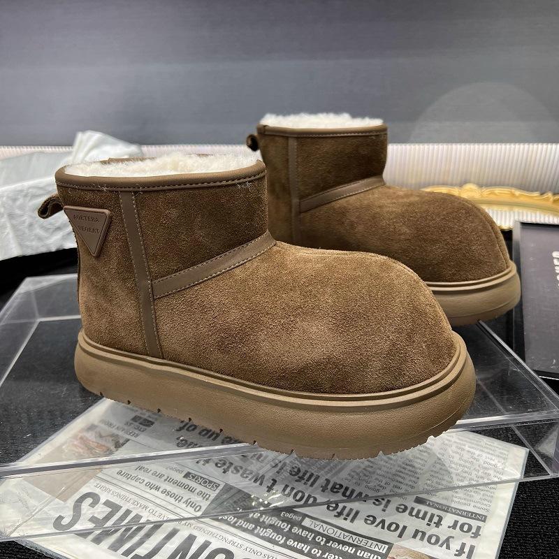 Thickened Northeast outdoor big head snow boots cotton shoes velvet thick-soled non-slip warm short boots