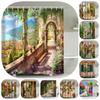 Pattern Landscape Bathroom Shower Curtain Waterproof Hook Bath Accessories Decor