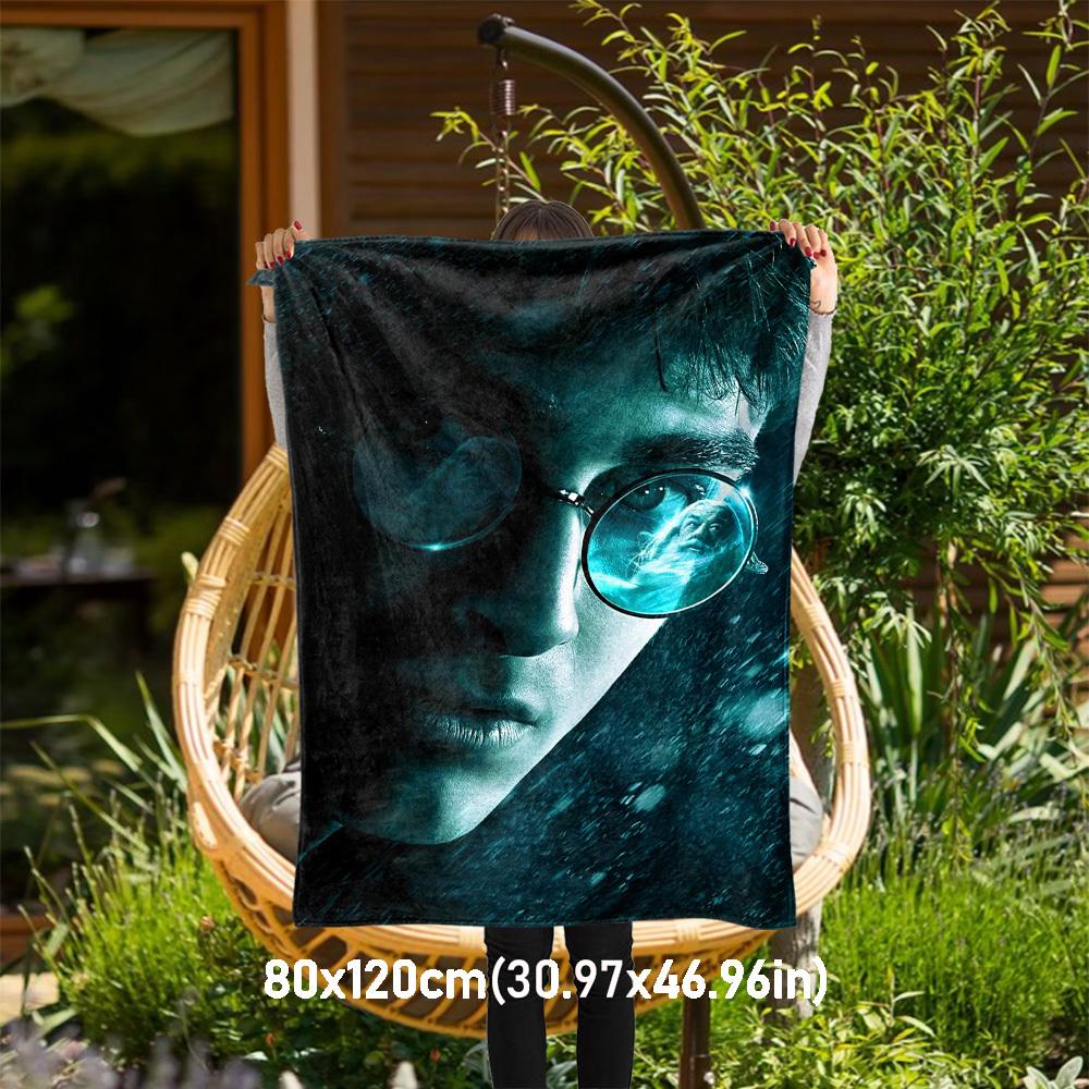 1pc Harry Potter,Glasses,Reflection Outdoor Flannel Throw Blanket All Season Soft Warmth,Home Decor 1031152