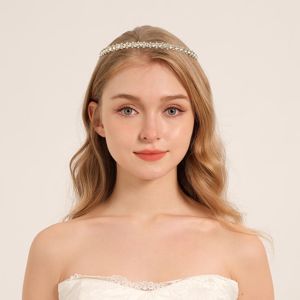 Simple Crystal Women's Hair Bands Fashion Alloy Mori Princess Headband Headdress Party Holiday Jewelry Hair Accessories Tiara