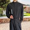 Heren Lente Herfst Overhemd Opstaande Kraag Slim Fit Stretch Bamboe Blad