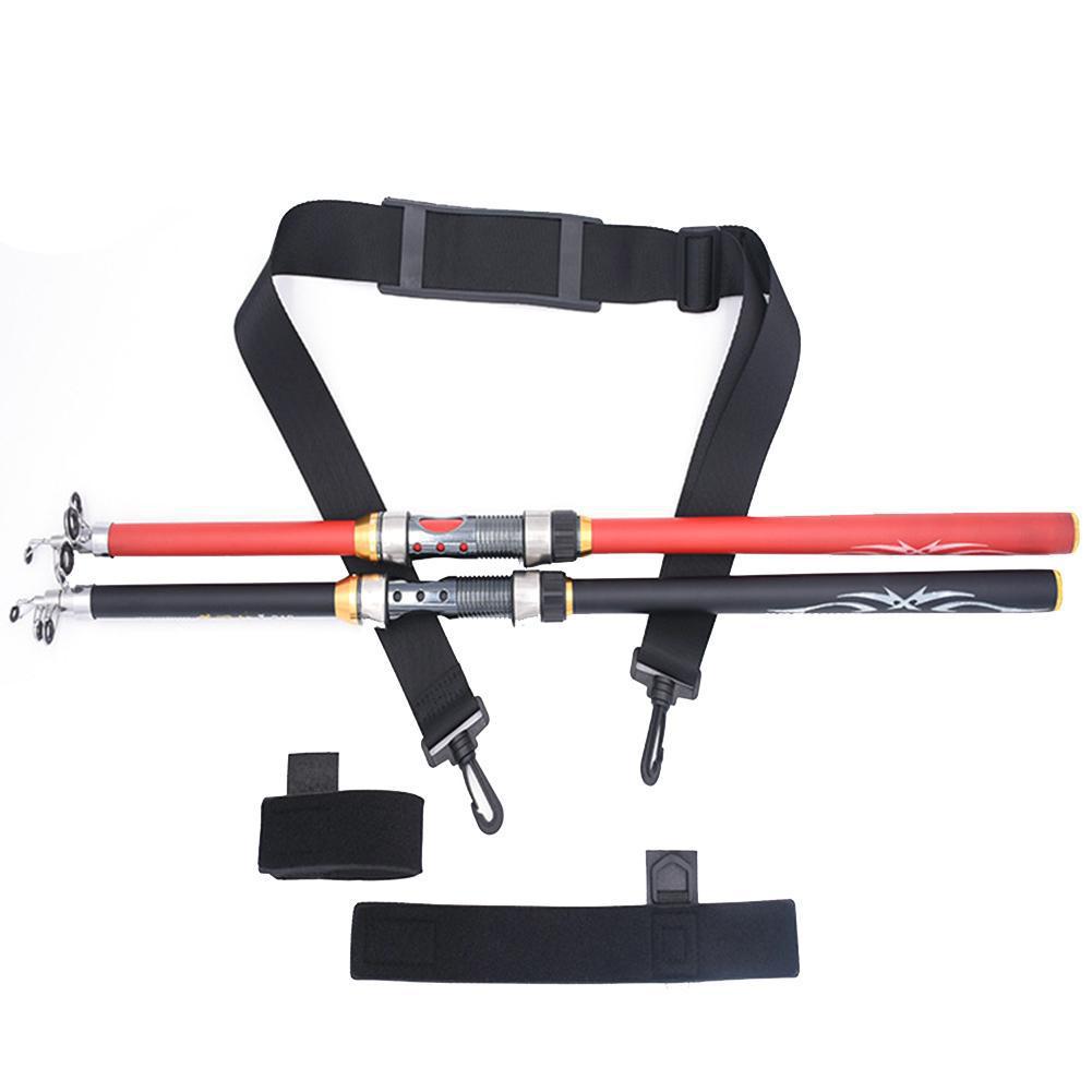Fishing Rod Fixed Belt Portable Outdoor Waist Strap Adjustable Shoulder Strap Fishing Tool Fishing Rod Accessories 3.8 x 120cm