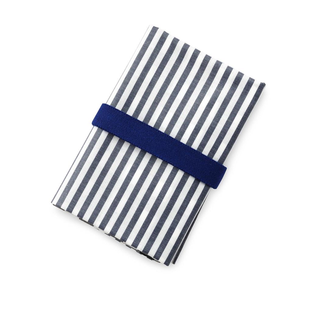 COLORFUL CANDY STYLE Diaper Pouch and Diaper Changing Pad Set (Drawstring Tote) (Basic Stripe/Navy) B8002000-BTR