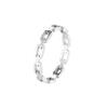 Stainless Steel Punk Glossy Metal Square Chain Open Ring For Women Round Hiphop Hollow Chains Finger Rings Party  Jewelry